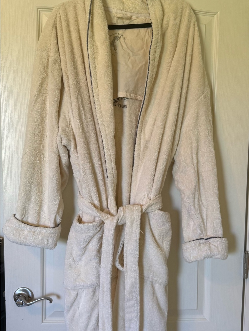 Tommy Bahama Cream Terry Robe with Shawl Collar